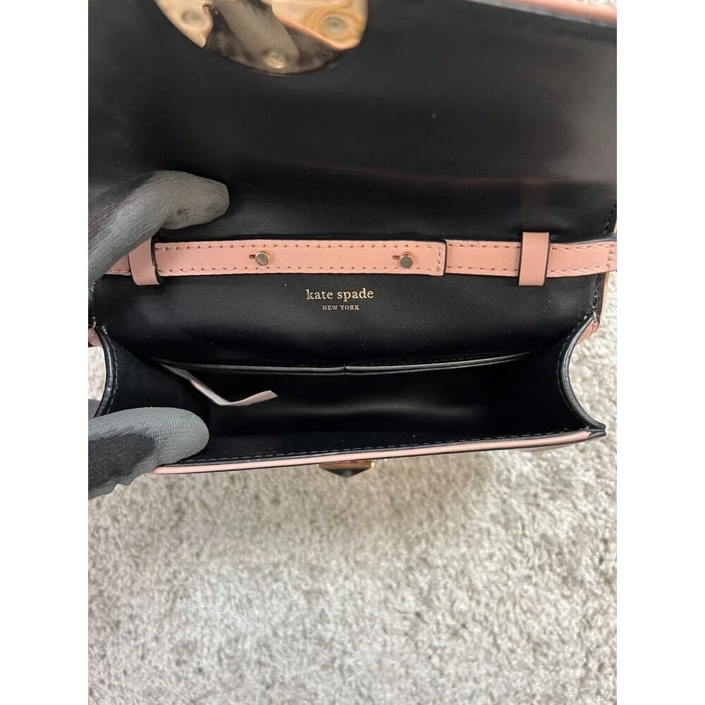 Kate Spade Neve Medium Convertible Flap Shoulder Bag - Rosy Cheeks/black/sparrow